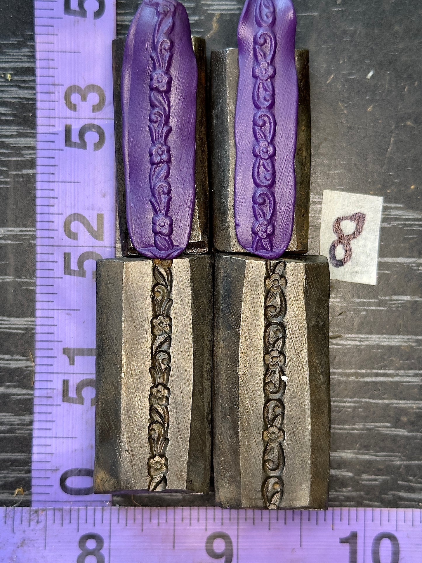 Single wire die steel impression 2 piece set #8