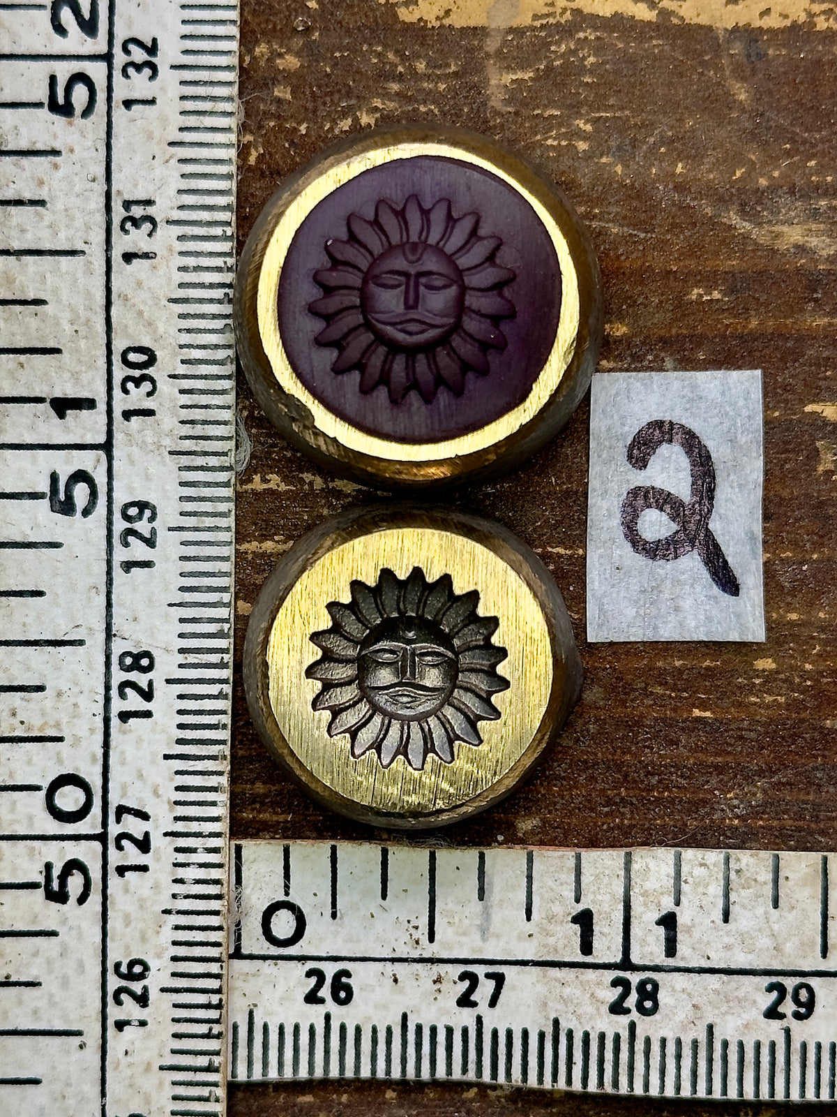 Sun face bronze impression die #2