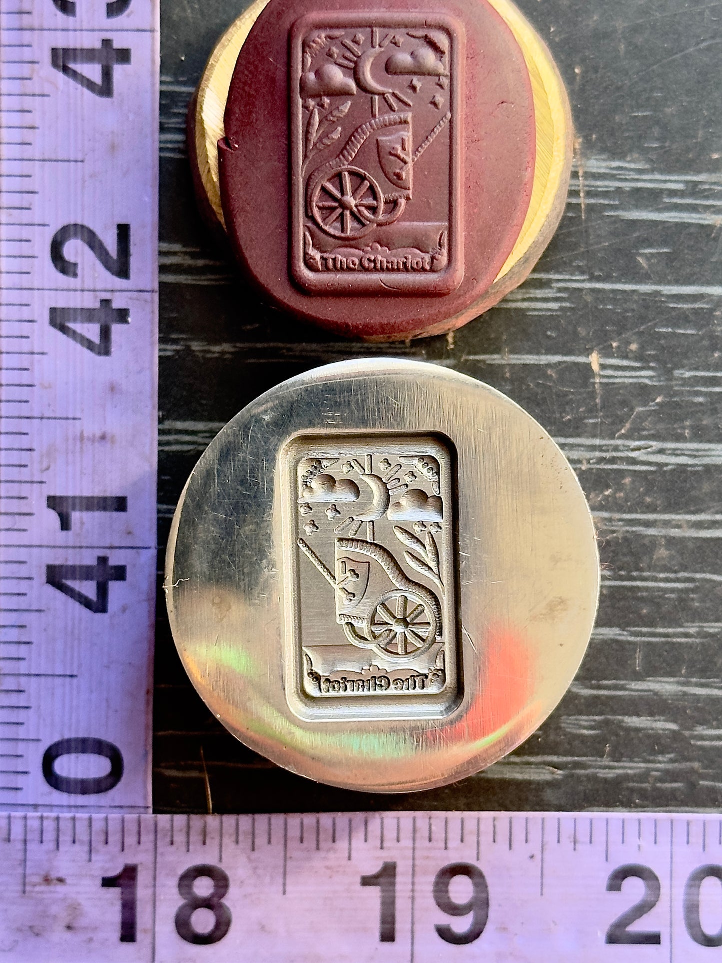 The Chariot tarot card steel impression die