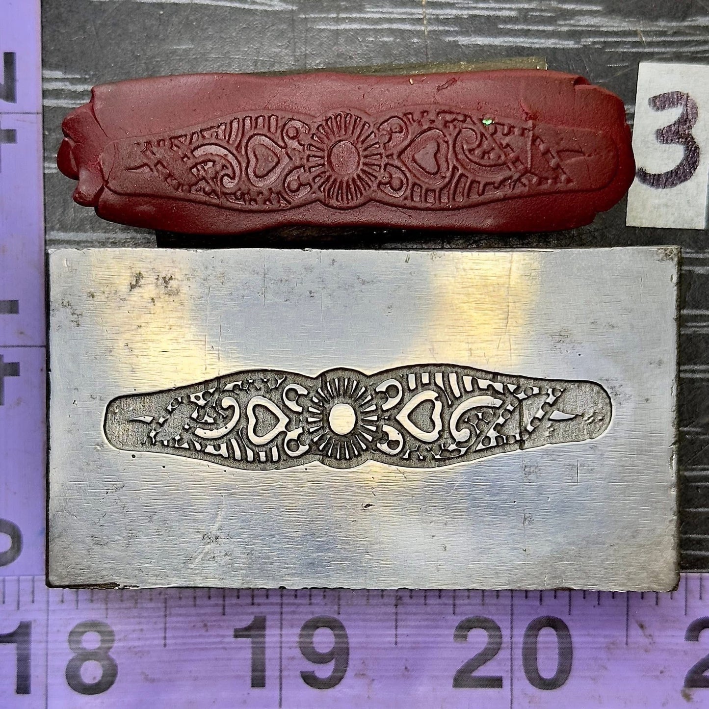 Fancy steel band ring cuff impression die #3