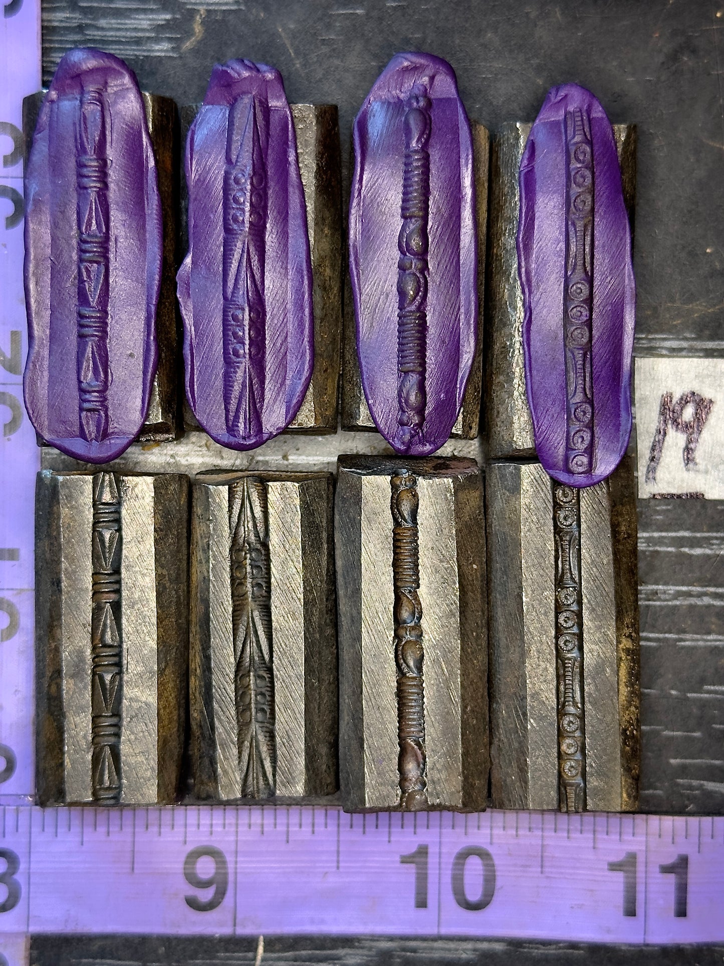 Single wire die steel impression 4 piece set #19