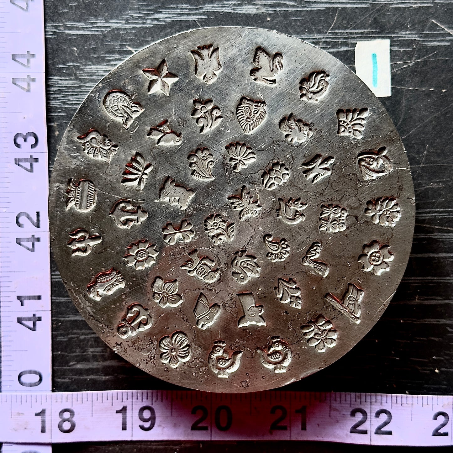 Vintage steel shot/impression plate #1