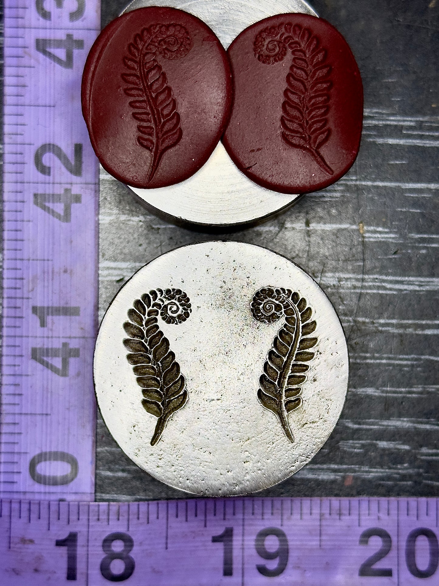 Sister ferns steel impression die