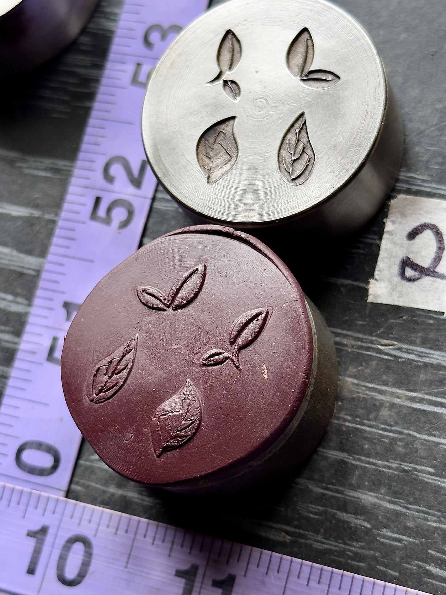 Tiny little leaves, little adornments steel shot plate #2