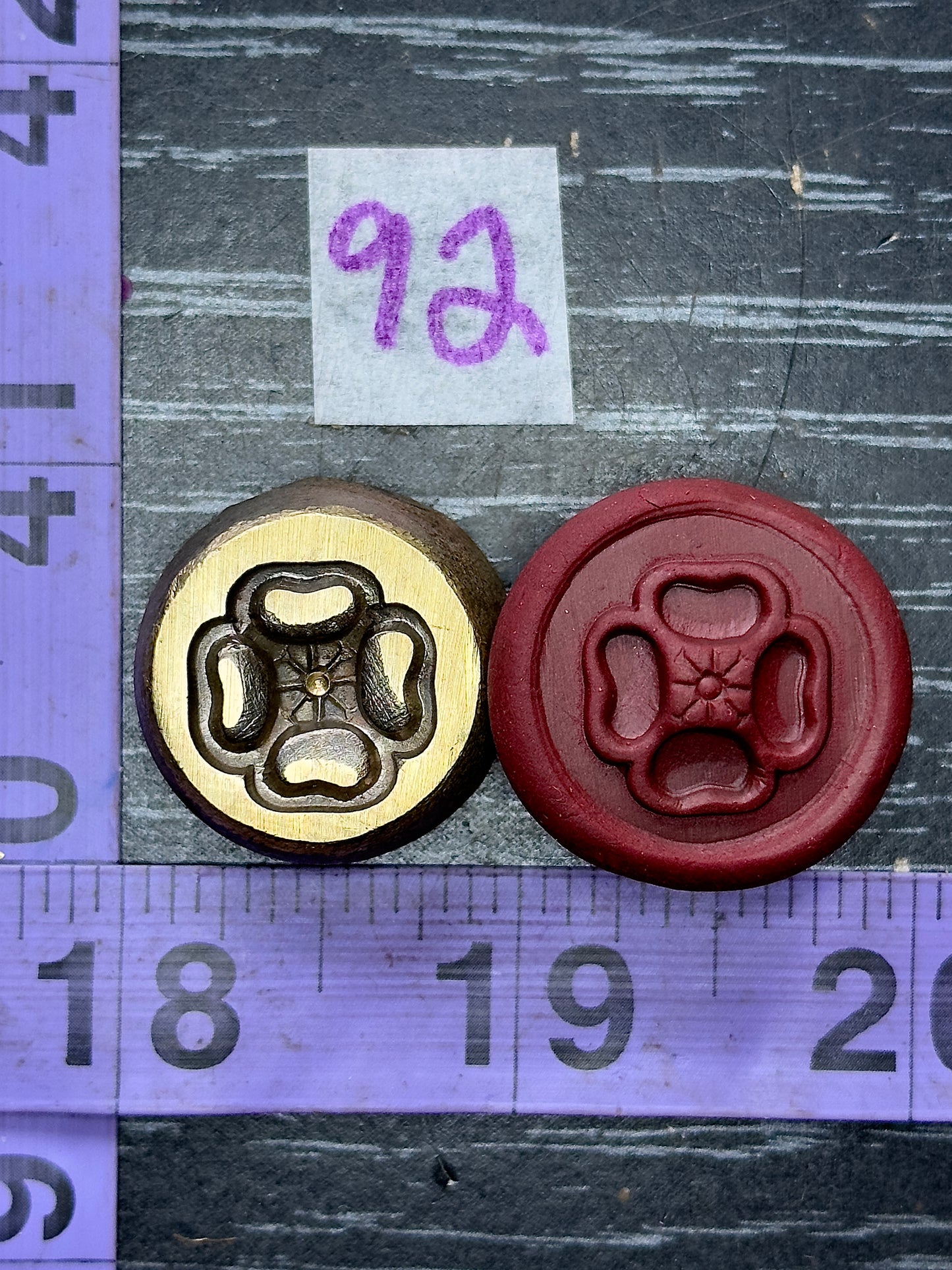 Floral deep Bronze impression die #92