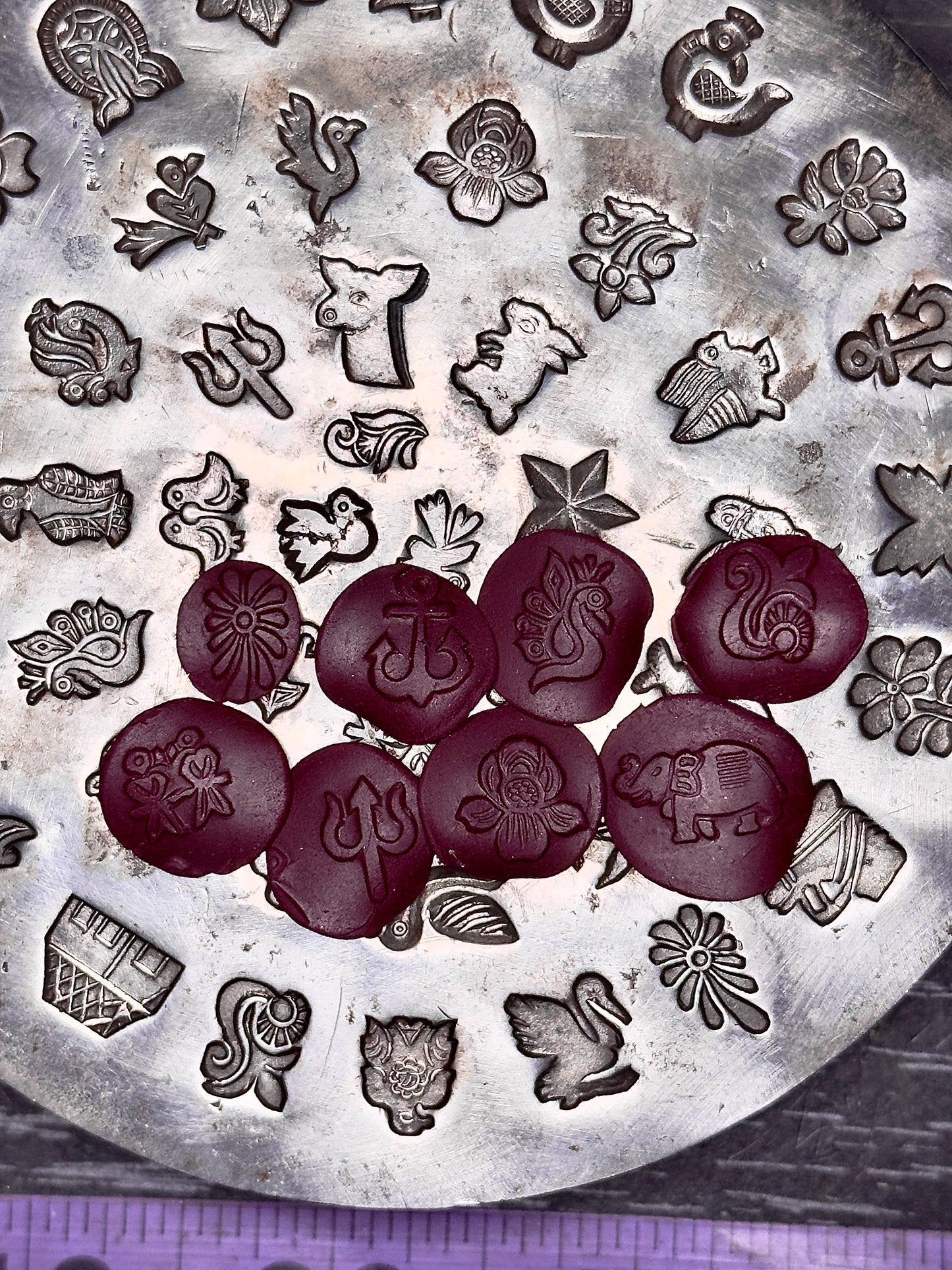 Vintage steel shot/impression plate