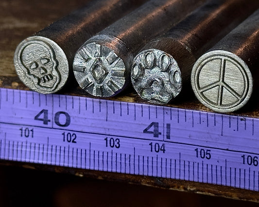 Skull, peace, paw, diamond stamp pack