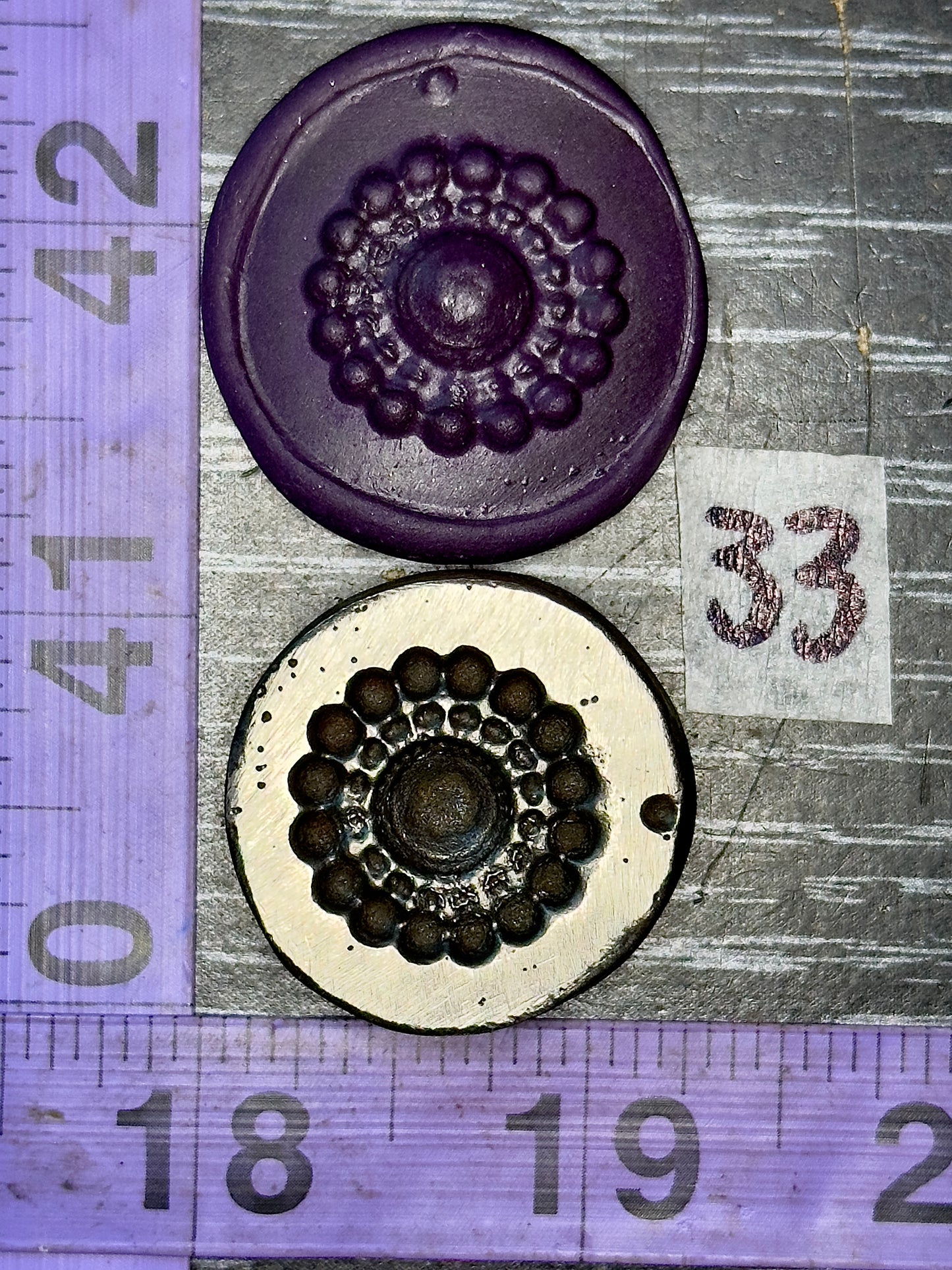 Antique steel impression die #33