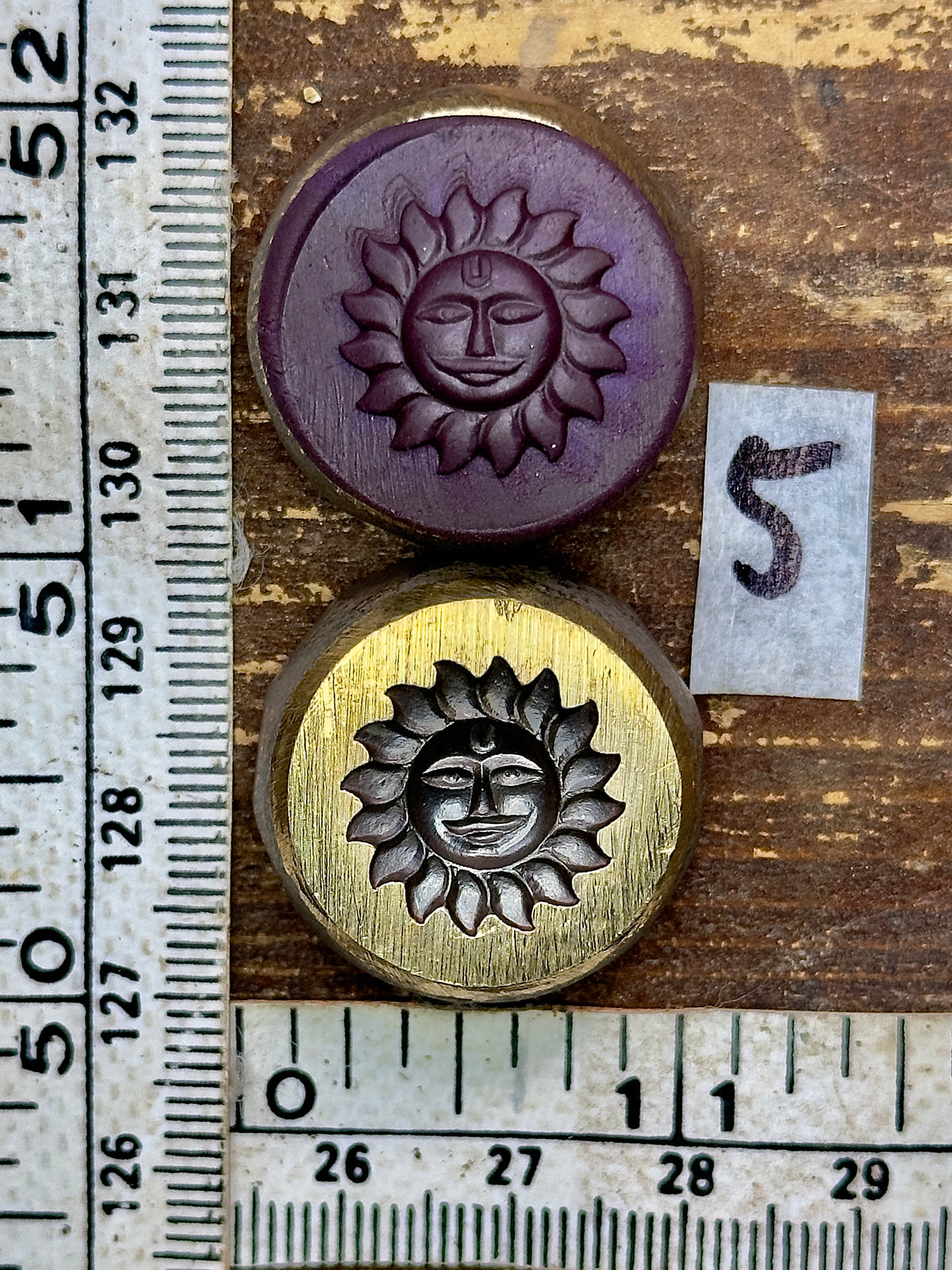 Sun face bronze impression die #5
