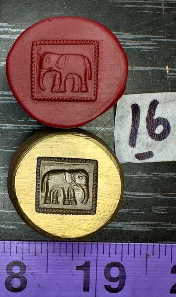 Elephant in frame bronze impression die #16