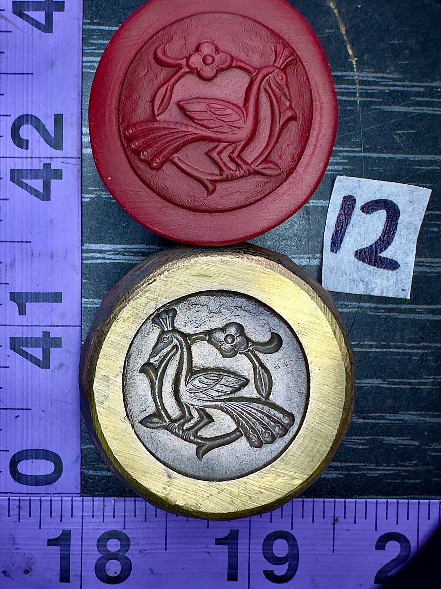 Peacock bronze impression die #12