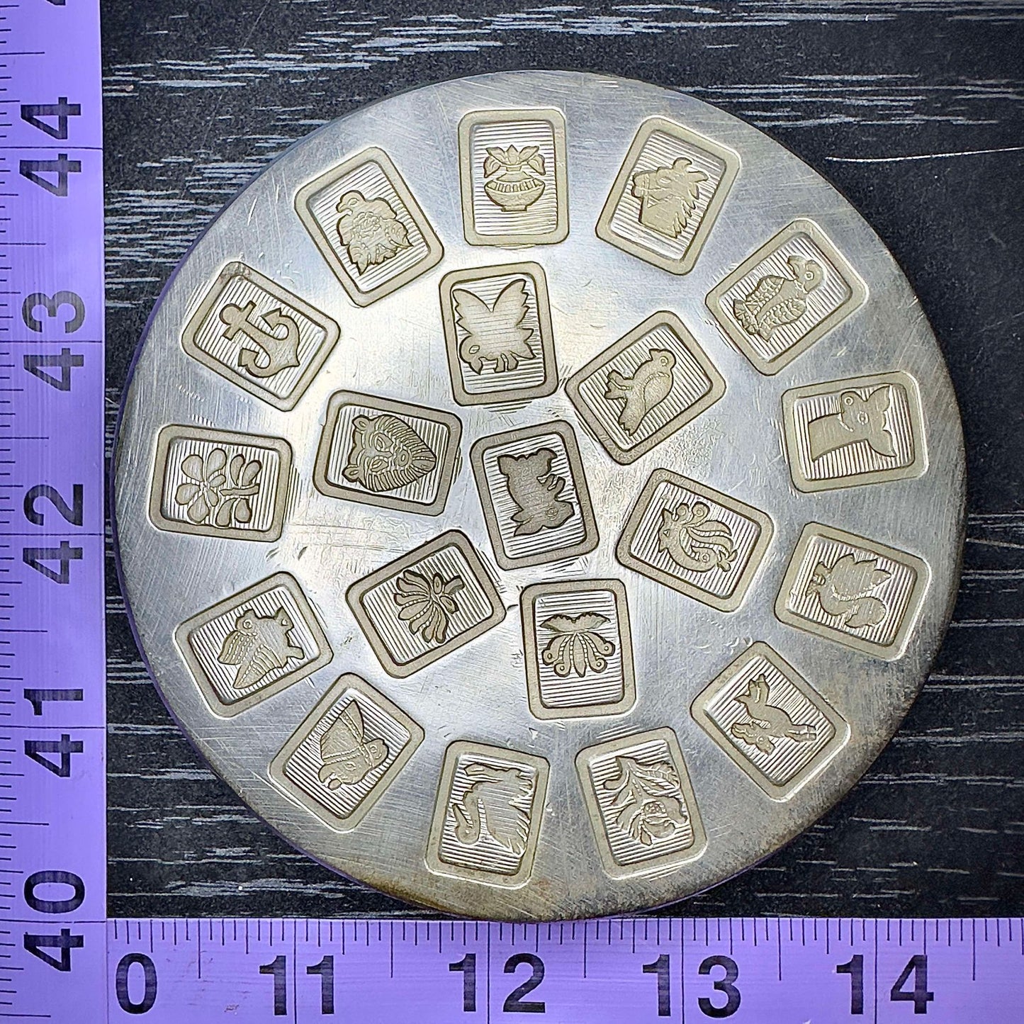 Vintage steel shot/impression plate #9