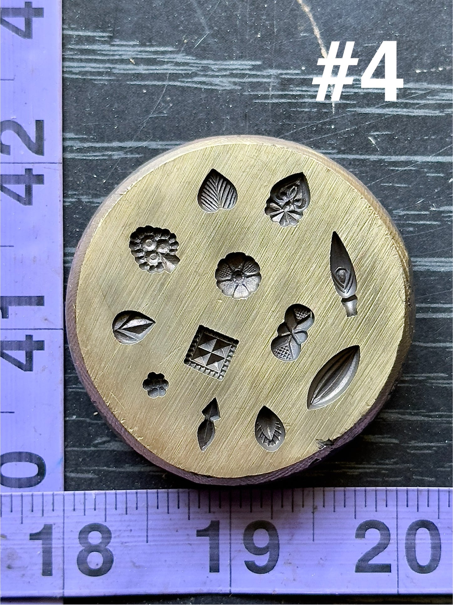 Art deco vintage bronze shot plate #4