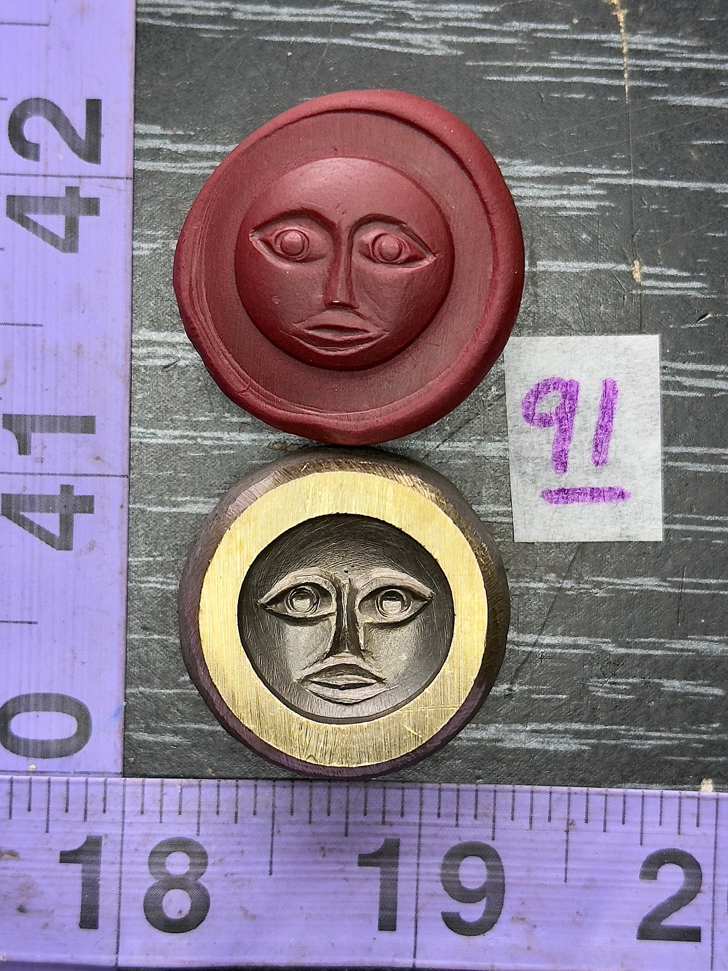 Full moon with face bronze impression die #91