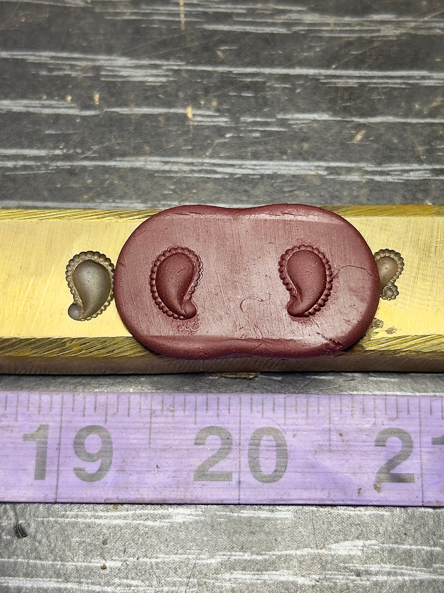 Paisley mirrored 3 pairs shot vintage bronze shot plate