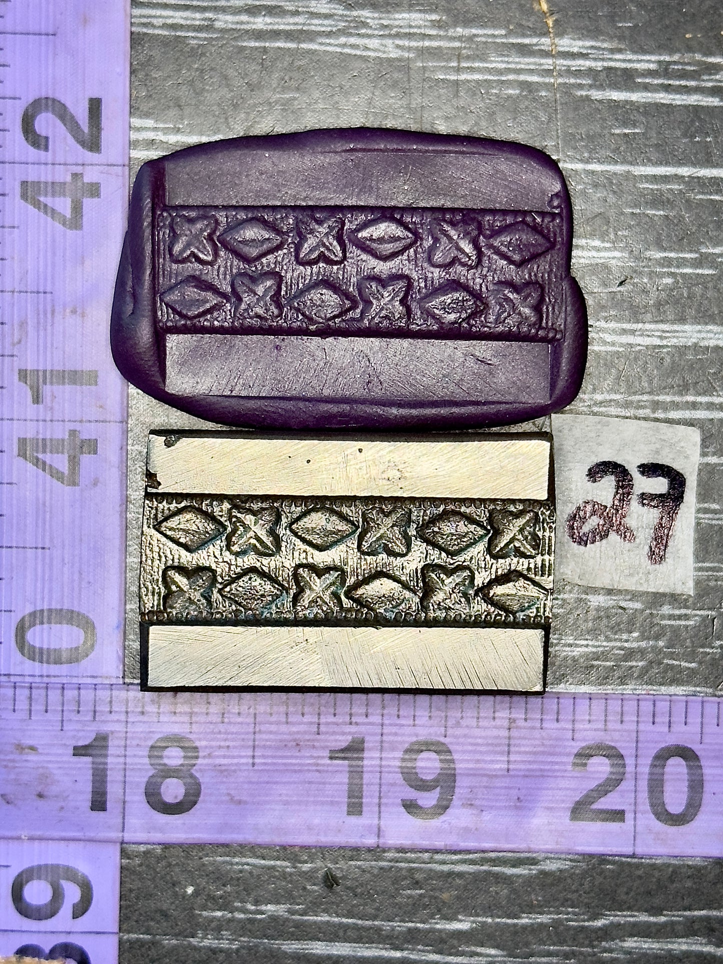 Antique steel peacocks impression die #27