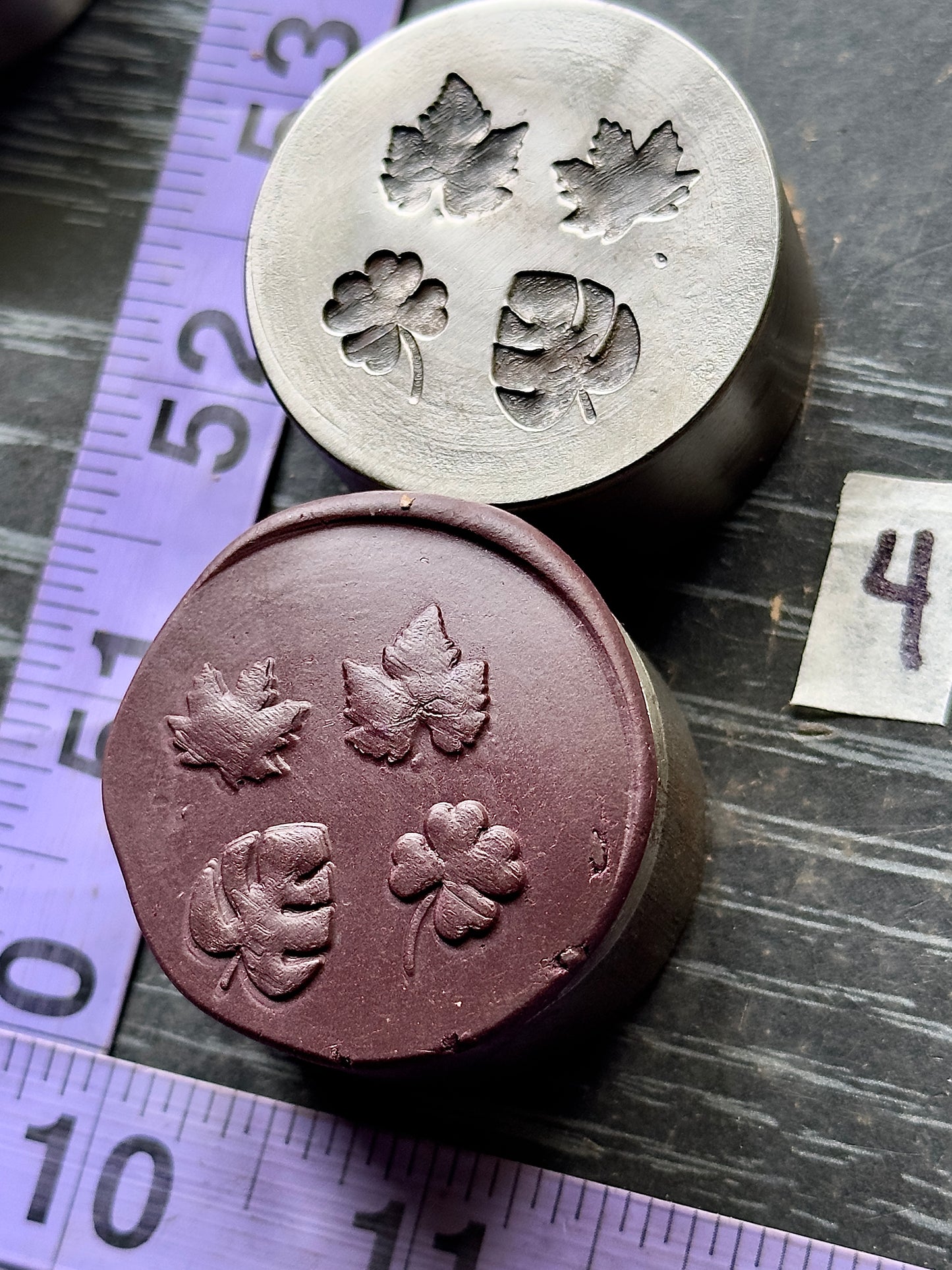 Tiny little leaves, little adornments steel shot plate #4