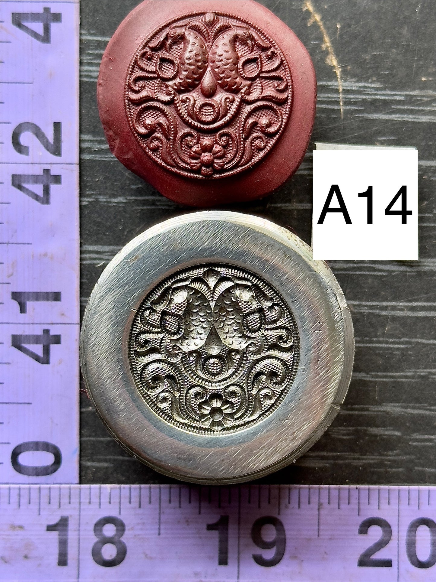 Decorative fancy floral impression die A14
