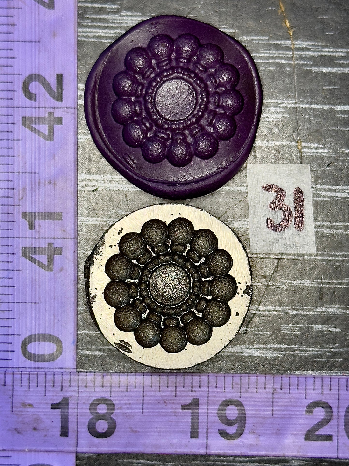 Antique steel impression die #31