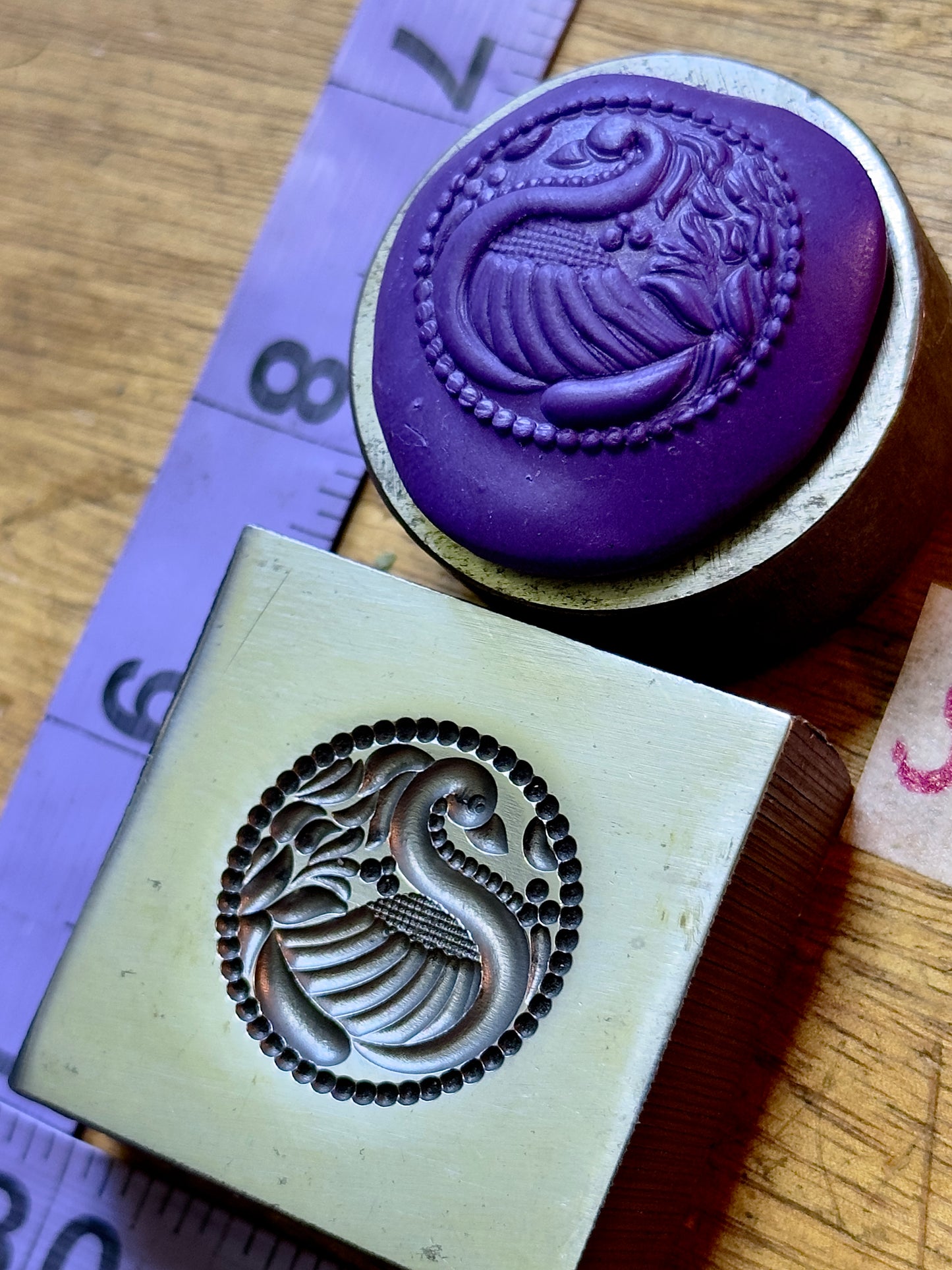 Peacock left facing steel impression die 53