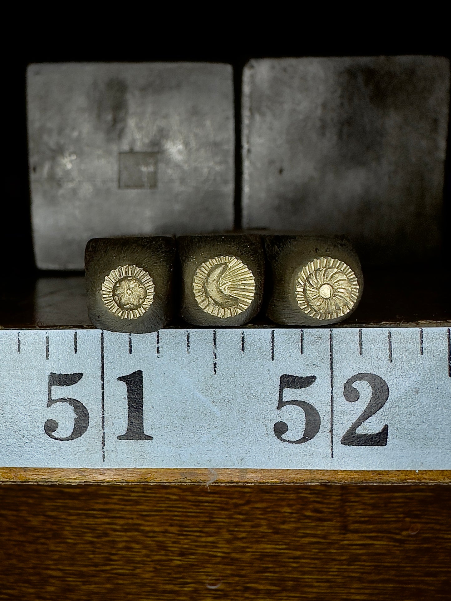 Sun Moon Flower stamp set 3 piece