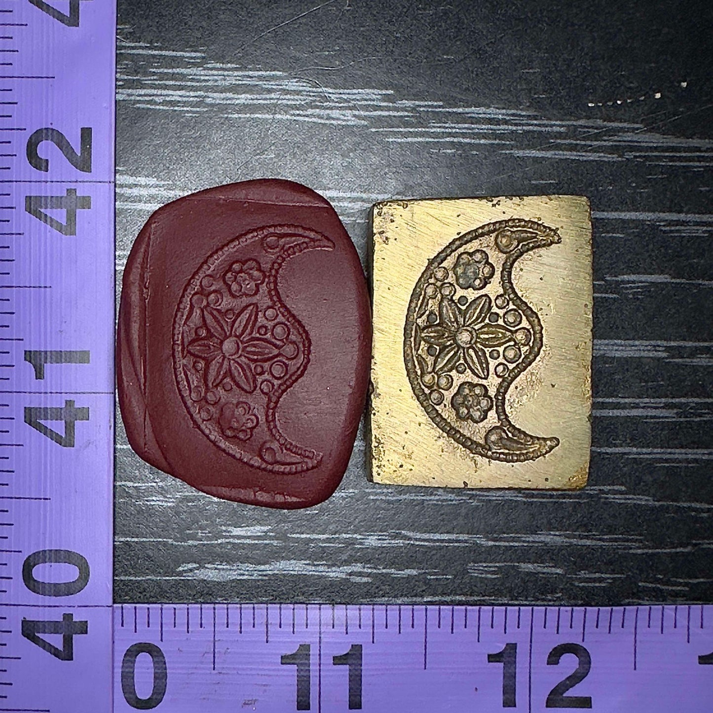 Floral moon vintage crescent moon