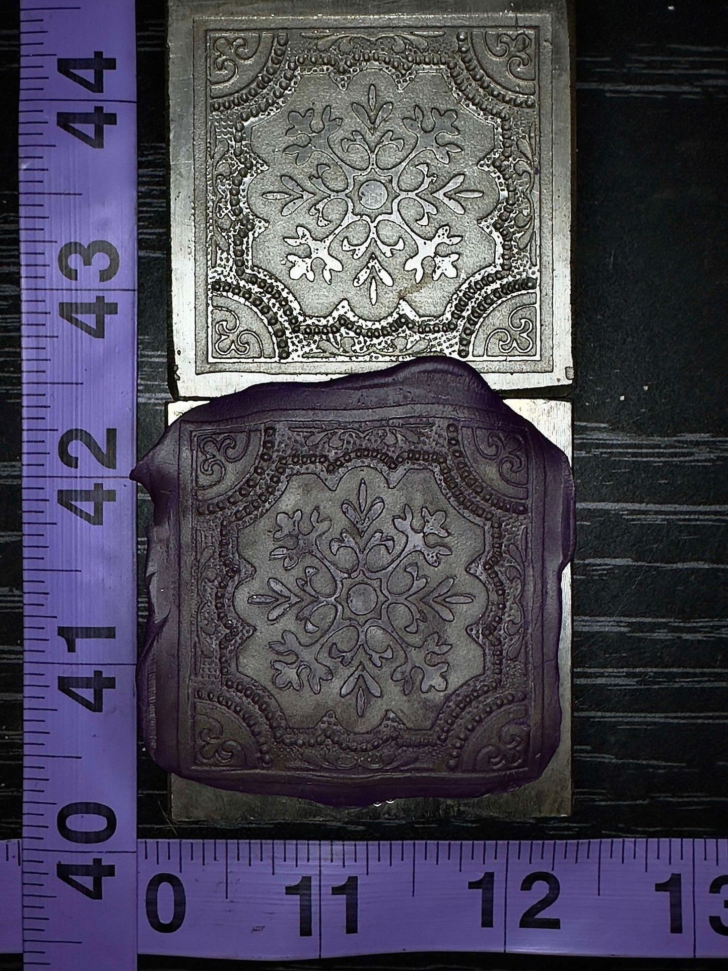 Snowflake in a square impression die