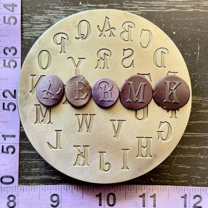 Jaunty font letter plate impression die