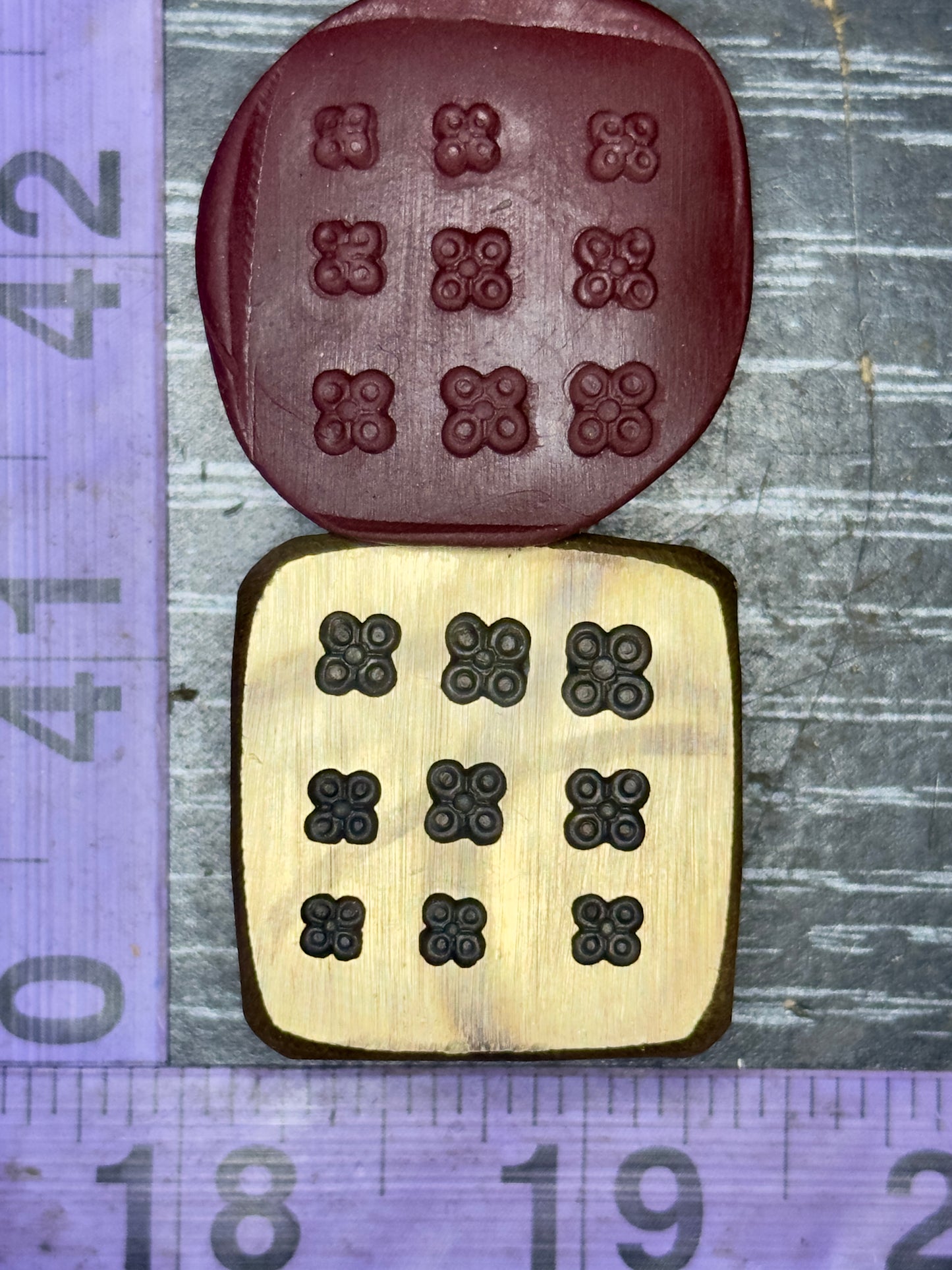 Perfect little flower adornments shot plate graduating size bronze