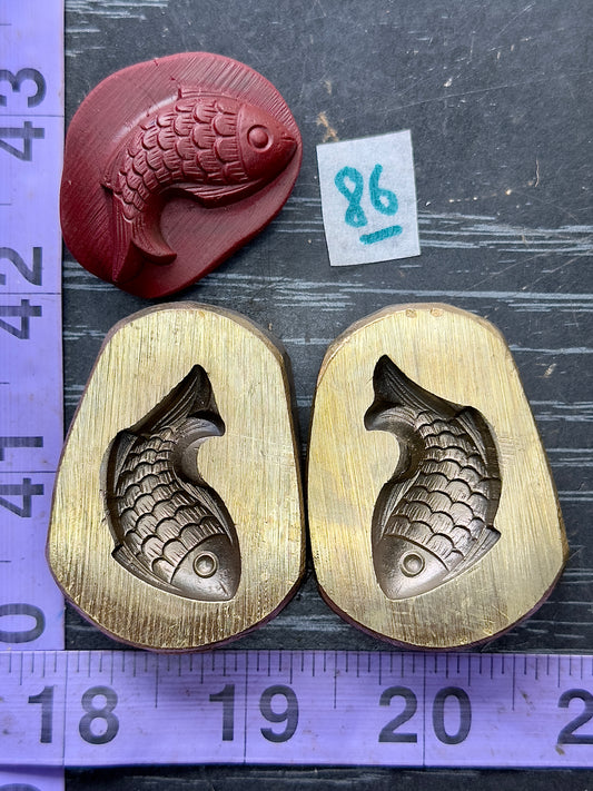 Fish big bronze impression die set #86