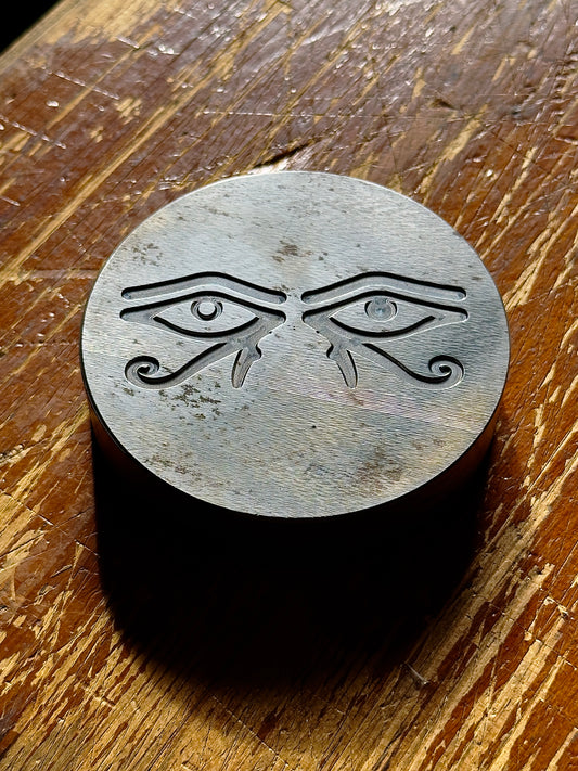 The Eye of Horus and Eye of Ra steel impression die