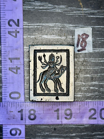 Antique steel peacocks impression die #18 deity goddess