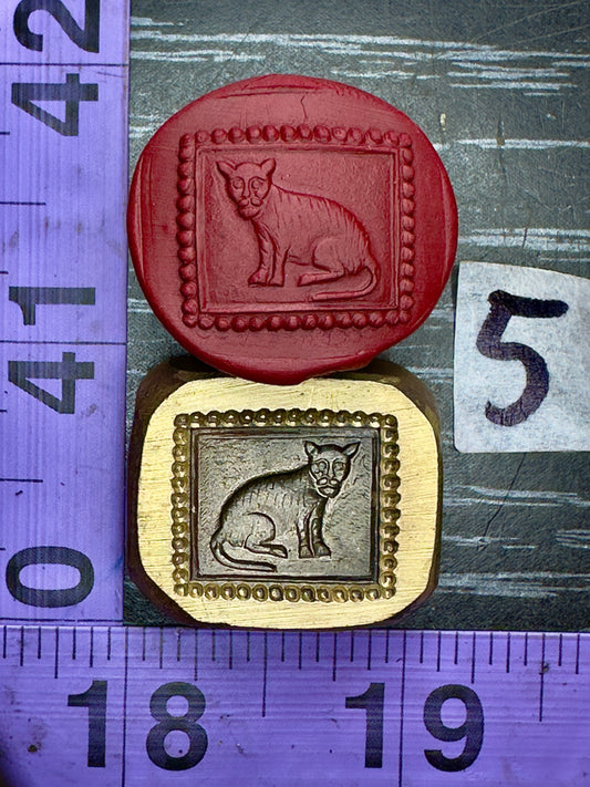 Cat in frame bronze impression die #5