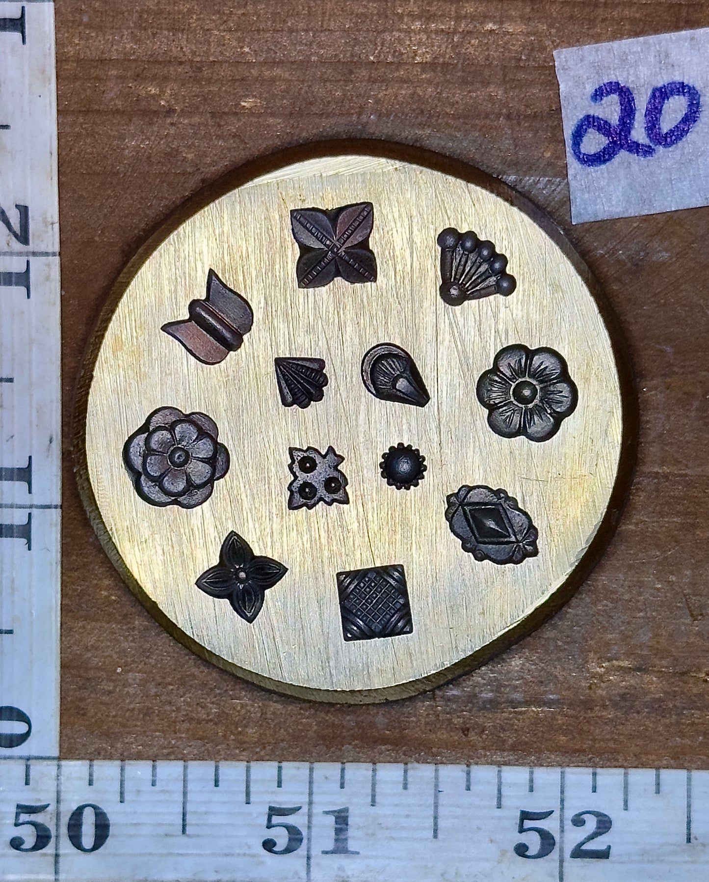 Tiny adornments vintage bronze shot plate #20