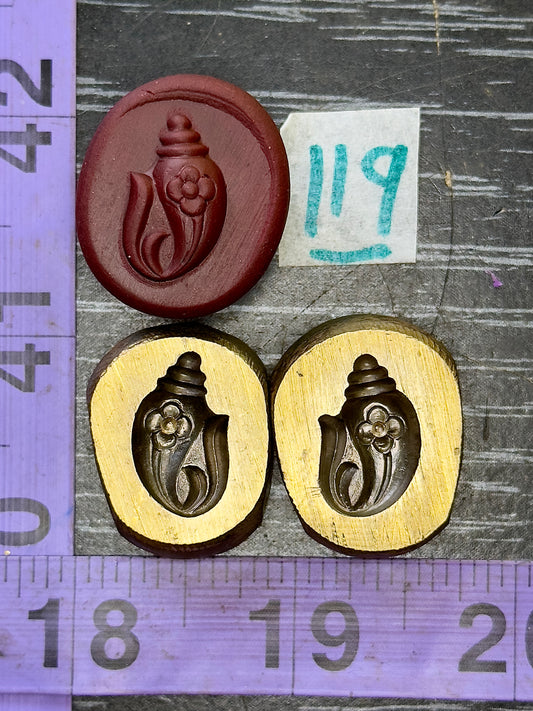 Shell with flower set bronze impression die #119