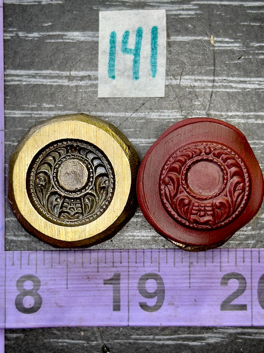 Floral full moon floral bronze impression die #141