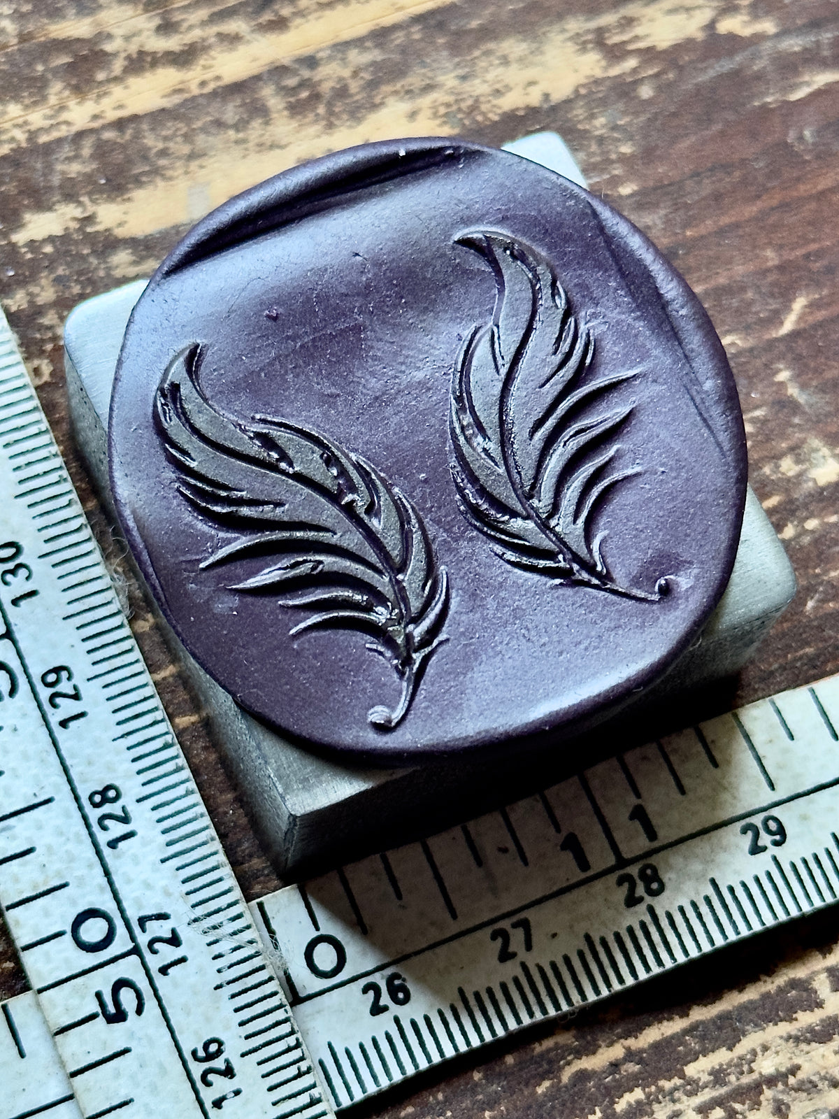 Whimsical feathers set steel impression die