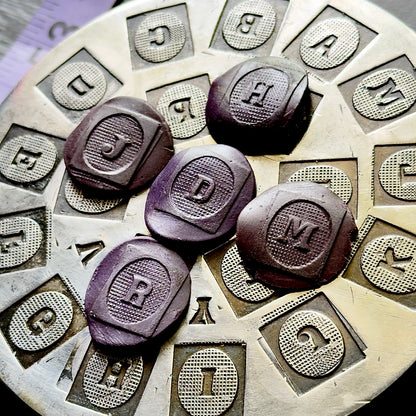 Vintage steel Alphabet plate  #19