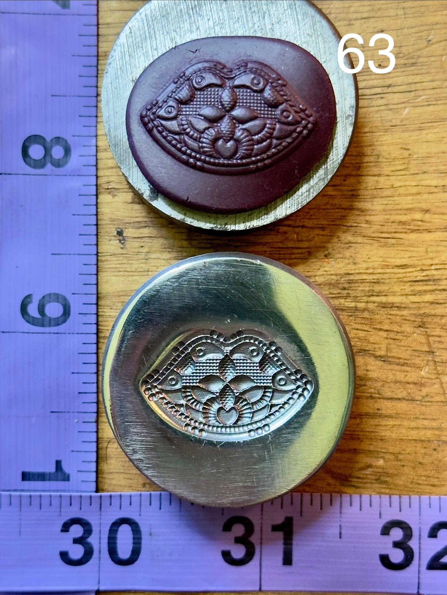 Floral steel impression die 63