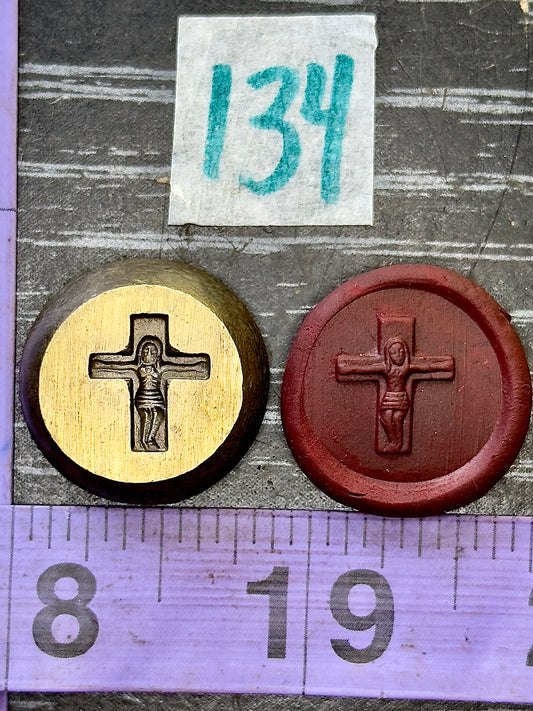 Jesus in cross bronze mini impression die #134