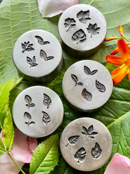 Tiny little leaves, little adornments steel shot plate 5 piece set leaf shot plate