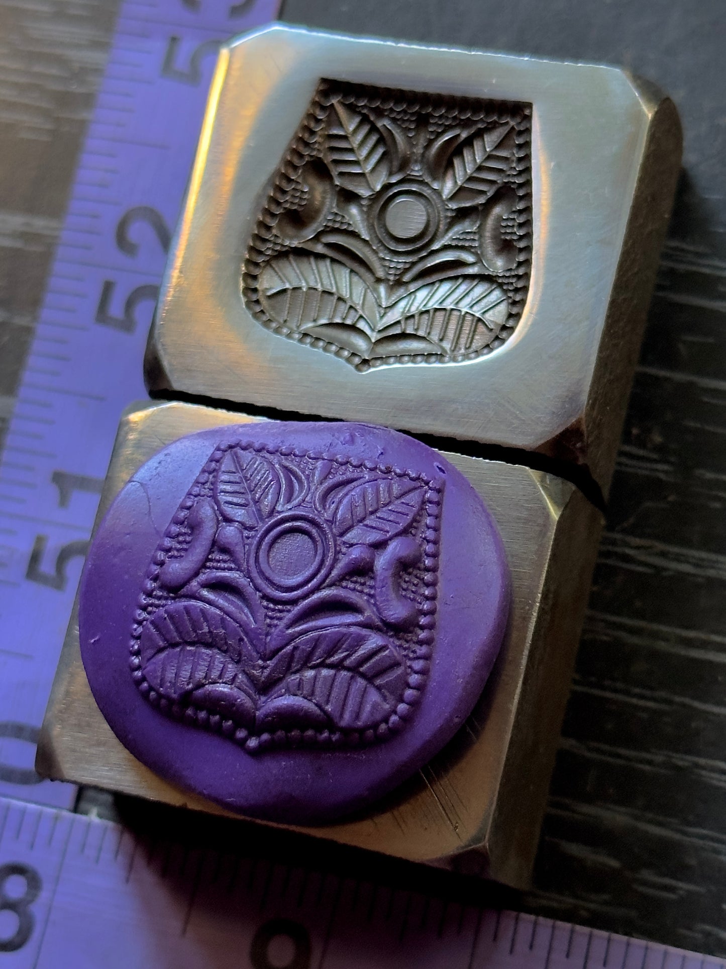 Fancy steel impression die leaves and peacock set