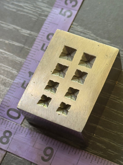 Pyramid style with four fluted points vintage steel shot plate