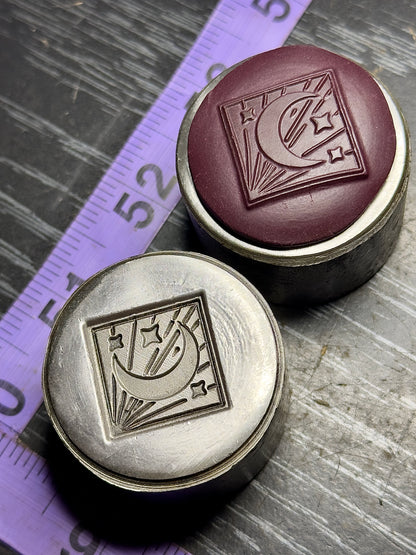 Art deco style moon and stars diamond impression steel die