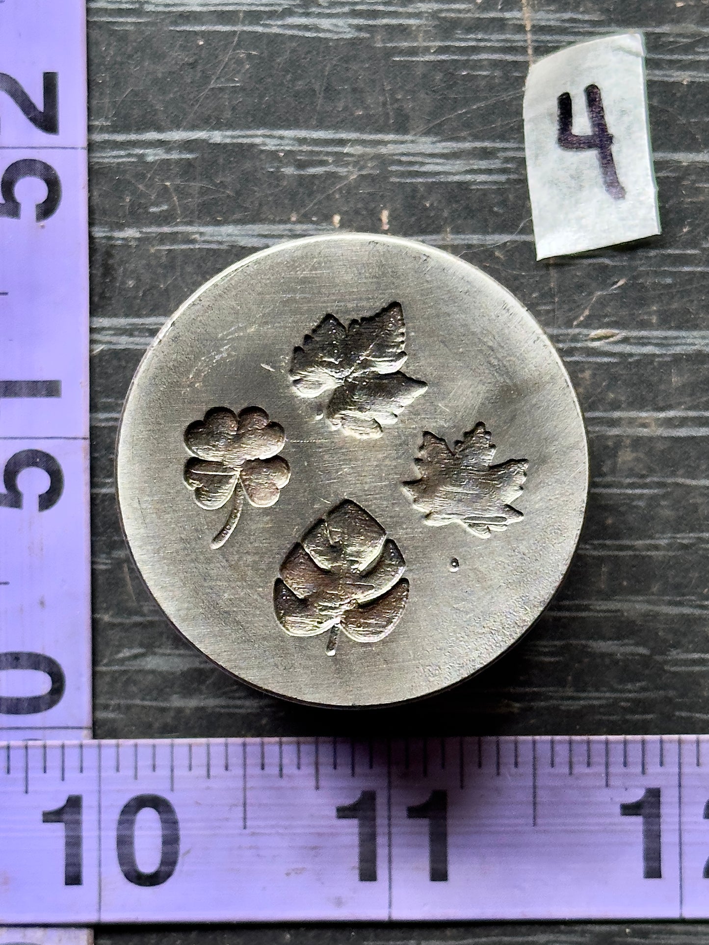 Tiny little leaves, little adornments steel shot plate #4