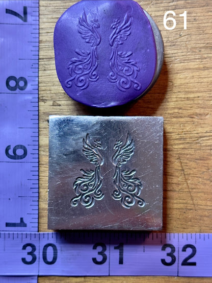 Mirrored peacocks steel impression die 61
