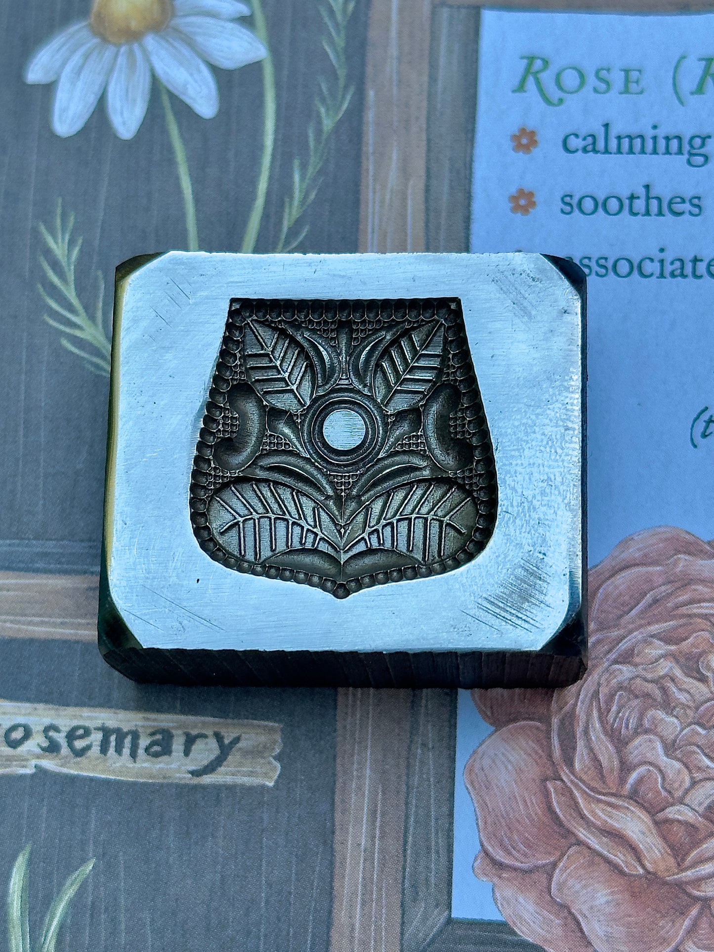 Fancy steel impression die leaves and peacock set