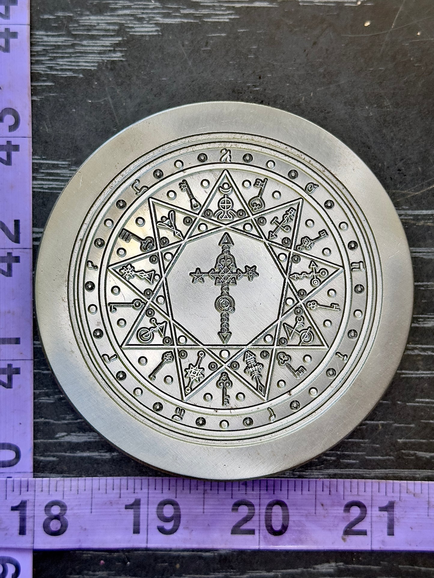 Magick sigil and amulet shot plate impression die