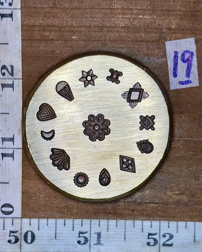 Tiny adornments vintage bronze shot plate #19