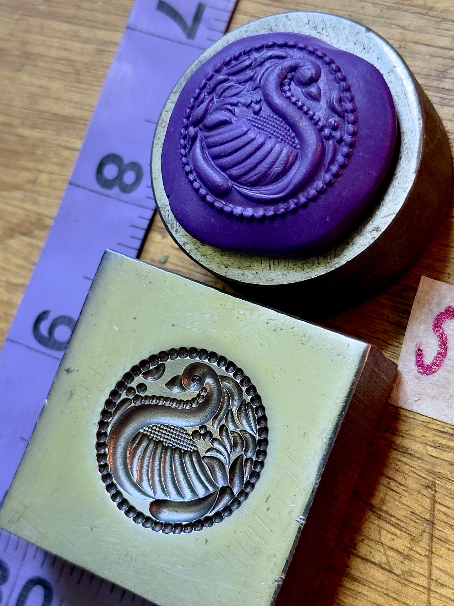 Peacock right facing steel impression die 54